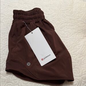 NWT Lululemon Chocolate Brown Hotty Hot LR Athletic Shorts